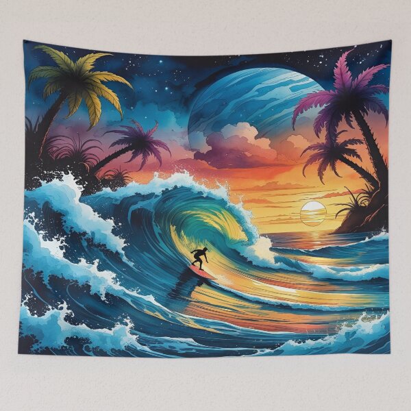 Item preview, Surfing in an Alien Paradise Artscape designed and sold by EschatonGarden.