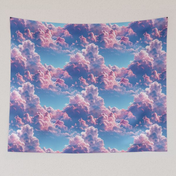 Item preview, Dreamy Pink and Blue Sky with Fluffy Clouds designed and sold by NTGUILTY.