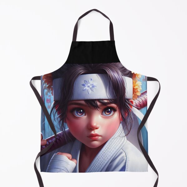 Item preview, Karate Girl – Cute Cartoon in White Gi designed and sold by EmeraldeaArt.