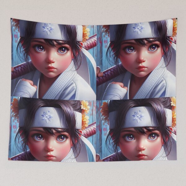 Item preview, Karate Girl – Cute Cartoon in White Gi designed and sold by EmeraldeaArt.