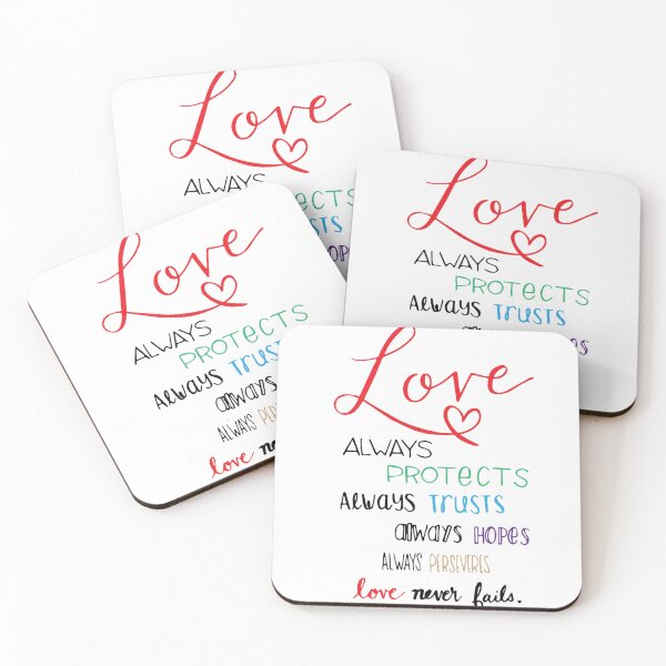 Item preview, Colorful, hand-lettered scripture inspired by 1 Corinthians 13 designed and sold by HouseofOpulent.