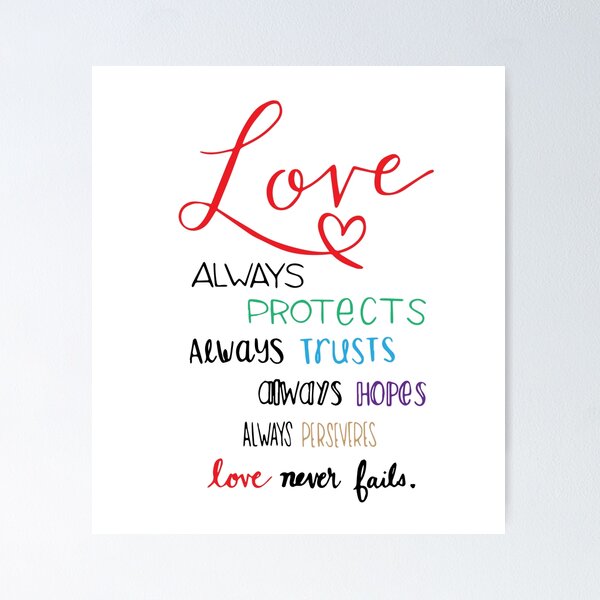 Item preview, Colorful, hand-lettered scripture inspired by 1 Corinthians 13 designed and sold by HouseofOpulent.