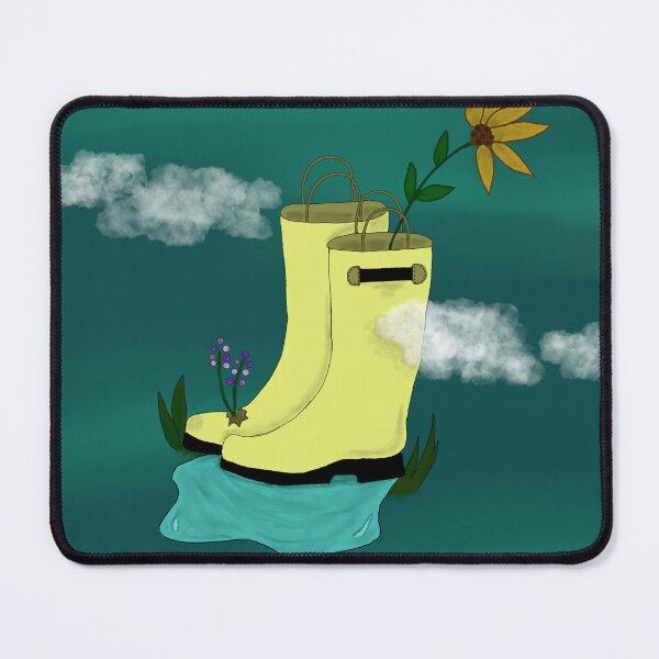 Item preview, rain boots in a puddle designed and sold by Lena J Artz.