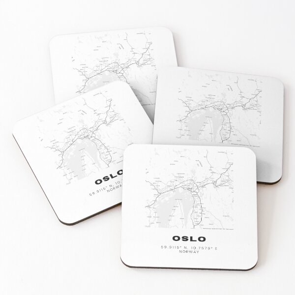 Item preview, Minimalist Oslo Map – Black & White Norway Capital Poster designed and sold by RM-Journey.
