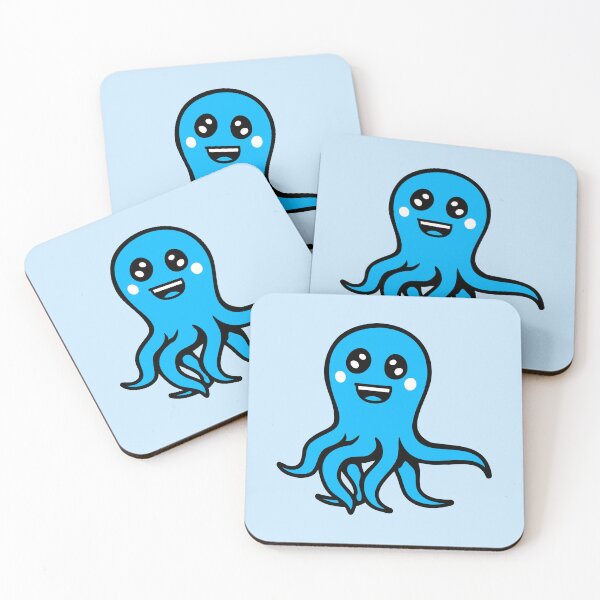 Item preview, Octopus Happy Friendly Laughing Cute Smile Comic Drawing designed and sold by shirt-o-mat.