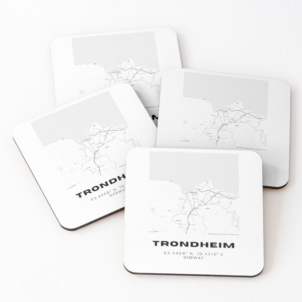 Item preview, Minimalist Trondheim Map – Black & White Norway City Poster designed and sold by RM-Journey.