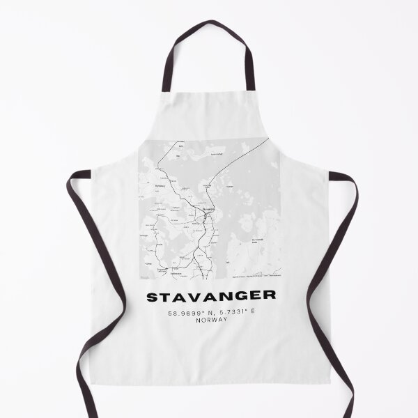 Item preview, Minimalist Stavanger Map – Black & White Norwegian Coastal Poster designed and sold by RM-Journey.