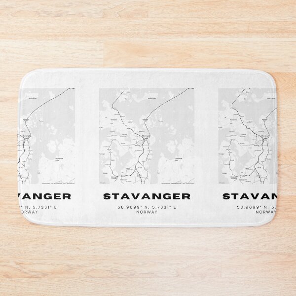 Item preview, Minimalist Stavanger Map – Black & White Norwegian Coastal Poster designed and sold by RM-Journey.