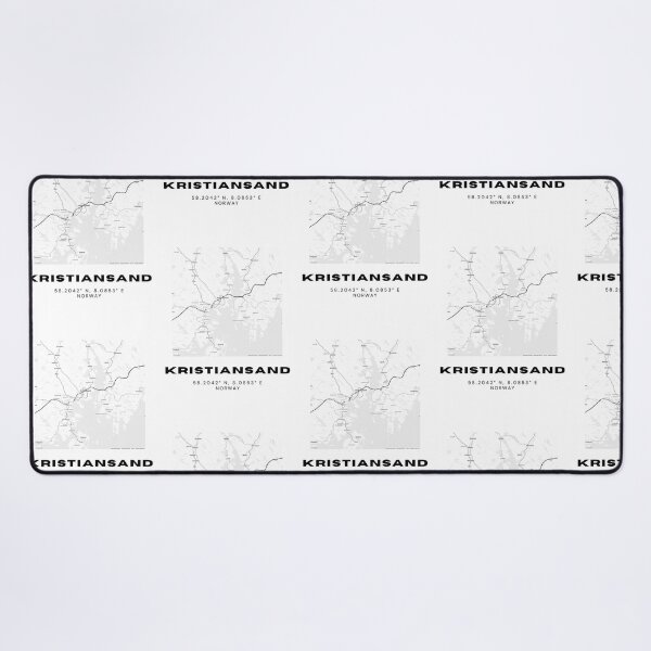 Item preview, Minimalist Kristiansand Map – Black & White Norway Coastal Print designed and sold by RM-Journey.