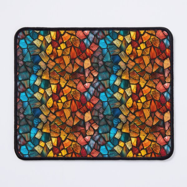 Item preview, Abstract Warm and Cool Toned Stained Glass Mosaic designed and sold by NTGUILTY.