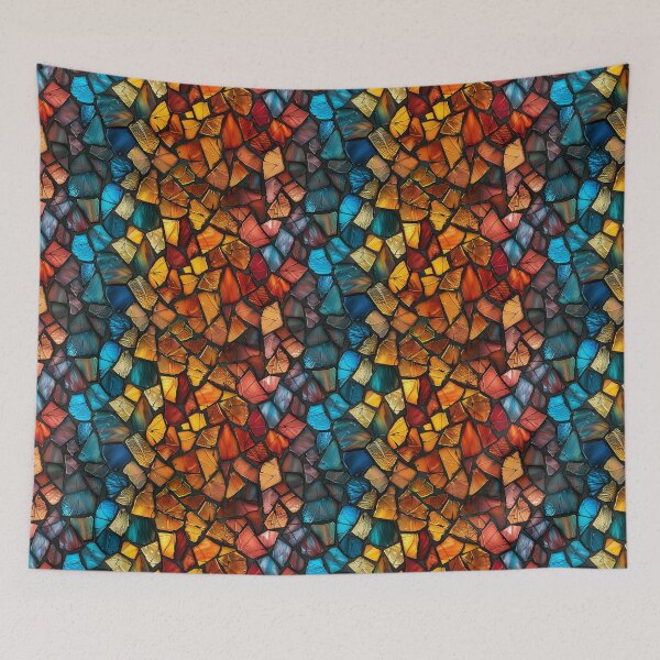 Item preview, Abstract Warm and Cool Toned Stained Glass Mosaic designed and sold by NTGUILTY.