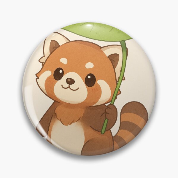 Item preview, Red Panda with a Leaf Umbrella designed and sold by FawnNuage.