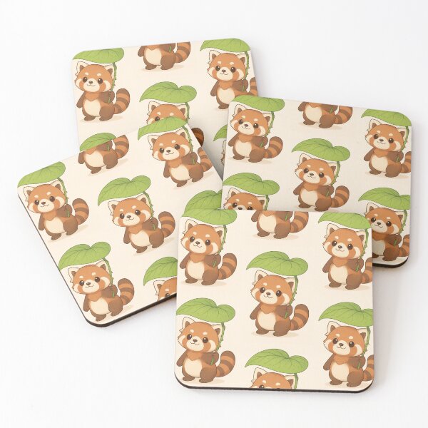 Item preview, Red Panda with a Leaf Umbrella designed and sold by FawnNuage.