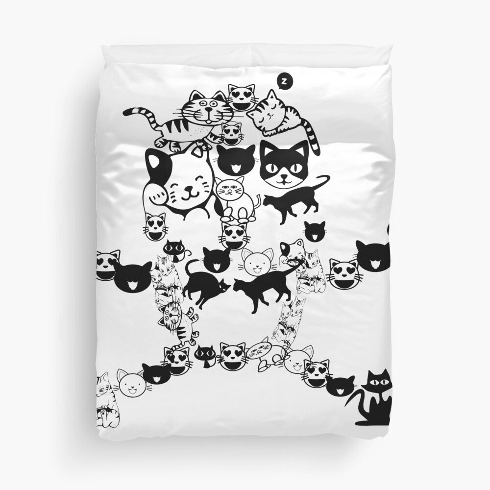Discover Skull is for Pussie Tshirt Duvet Cover