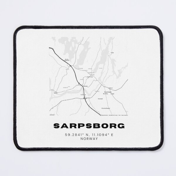 Item preview, Minimalist Sarpsborg Map – Black & White Norway Poster designed and sold by RM-Journey.