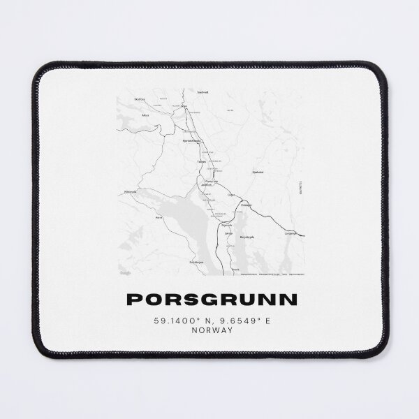 Item preview, Minimalist Porsgrunn Map – Black & White Norway Town Poster designed and sold by RM-Journey.