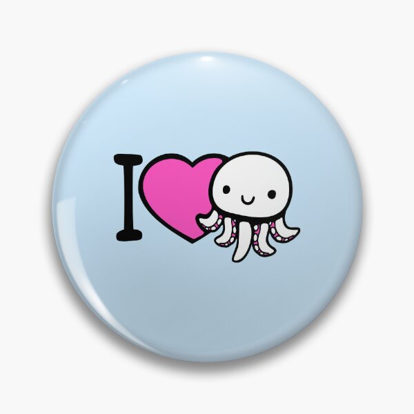 Item preview, I Love Octopus Happy Friendly Cute Smile Heart Symbol designed and sold by shirt-o-mat.