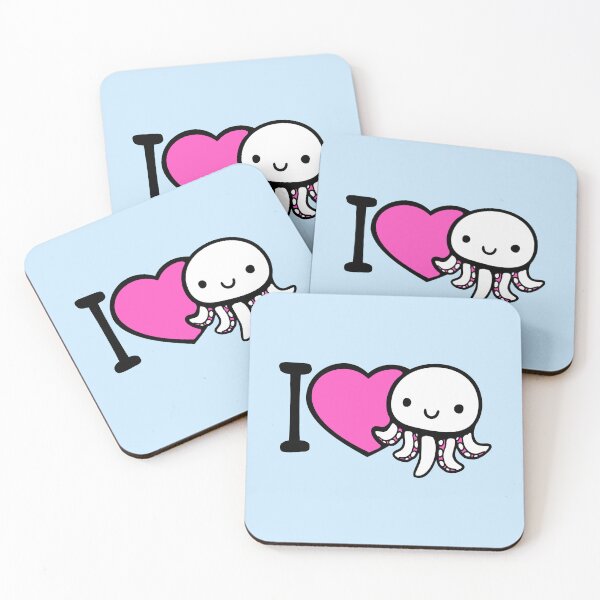 Item preview, I Love Octopus Happy Friendly Cute Smile Heart Symbol designed and sold by shirt-o-mat.