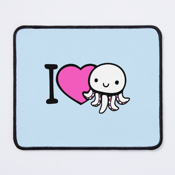 Item preview, I Love Octopus Happy Friendly Cute Smile Heart Symbol designed and sold by shirt-o-mat.