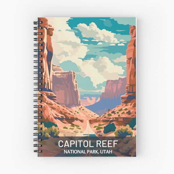 Item preview, Capitol Reef National Park Design – Retro Utah Landscape Wall Art for Nature Lovers designed and sold by Pretty Little Printtz.