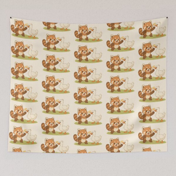 Item preview, Panda vs Goose Fight Illustration designed and sold by FawnNuage.