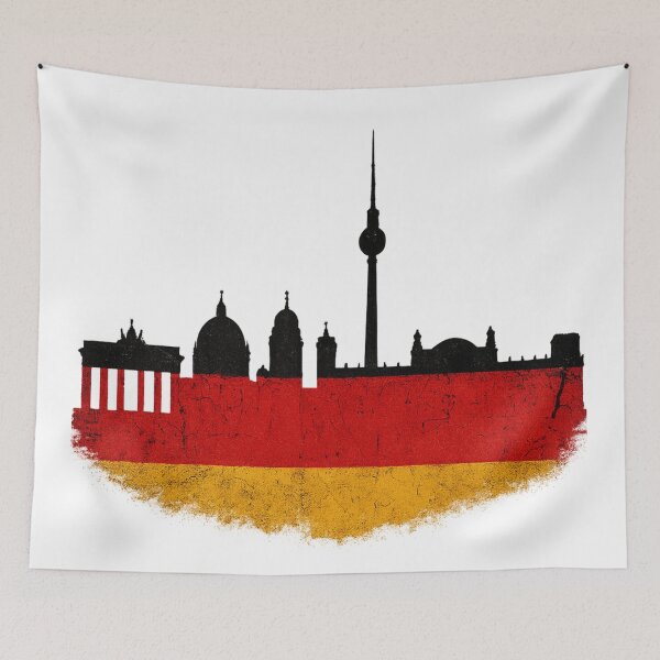 Item preview, Vintage Berlin Skyline with Distressed German Flag  — German Pride Travel designed and sold by Globalcitytees.