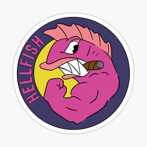 Item preview, Fighting Hellfish | Abe's Tattoo designed and sold by PlatinumPlastic.