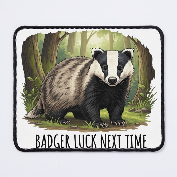 Item preview, Badger Luck Next Time Cute Woodland Animal designed and sold by Owcomm.