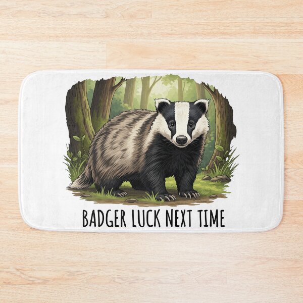 Item preview, Badger Luck Next Time Cute Woodland Animal designed and sold by Owcomm.