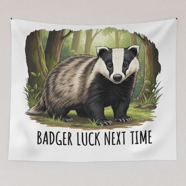 Item preview, Badger Luck Next Time Cute Woodland Animal designed and sold by Owcomm.