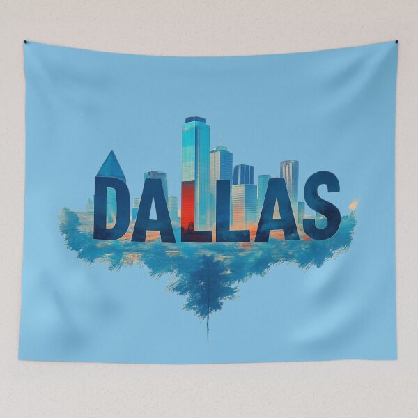 Item preview, Dallas Skyline Art with Bold Text designed and sold by Rue Market.