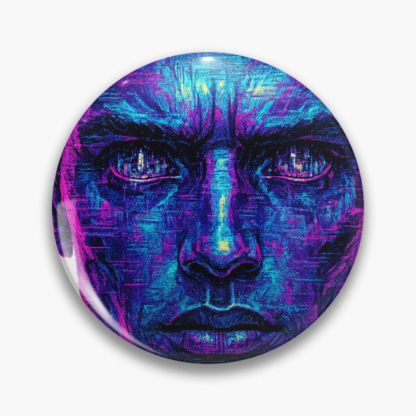 Item preview, Cyberpunk Digital Art Portrait - Neon Futuristic Face Abstract Synthwave Aesthetic designed and sold by CreativeVisionsHub.