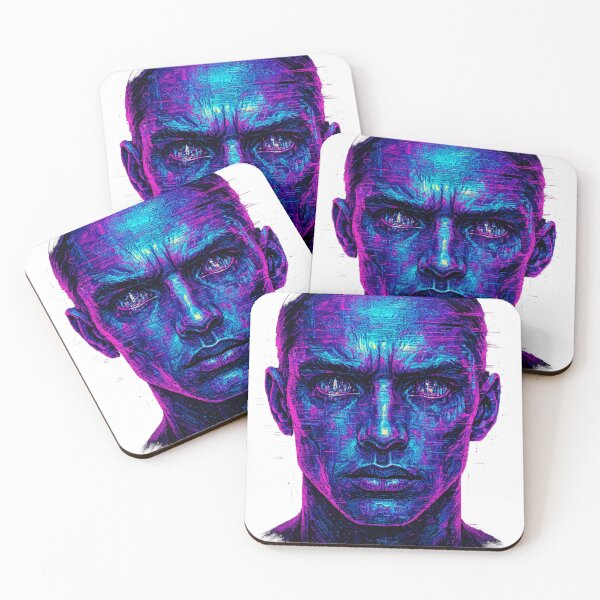 Item preview, Cyberpunk Digital Art Portrait - Neon Futuristic Face Abstract Synthwave Aesthetic designed and sold by CreativeVisionsHub.