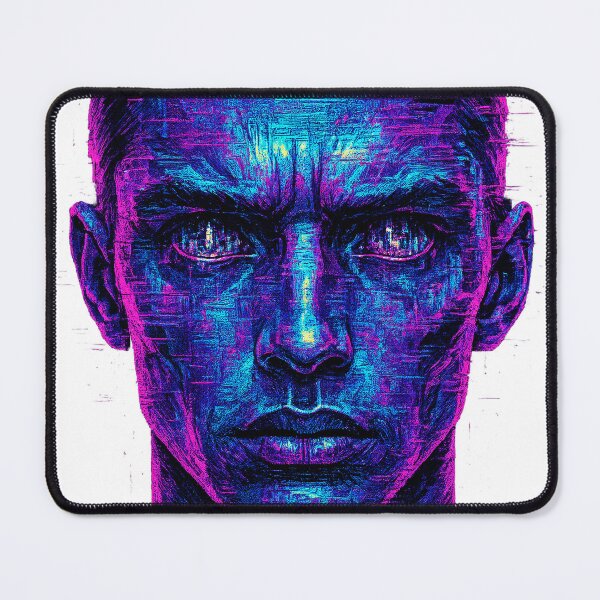 Item preview, Cyberpunk Digital Art Portrait - Neon Futuristic Face Abstract Synthwave Aesthetic designed and sold by CreativeVisionsHub.
