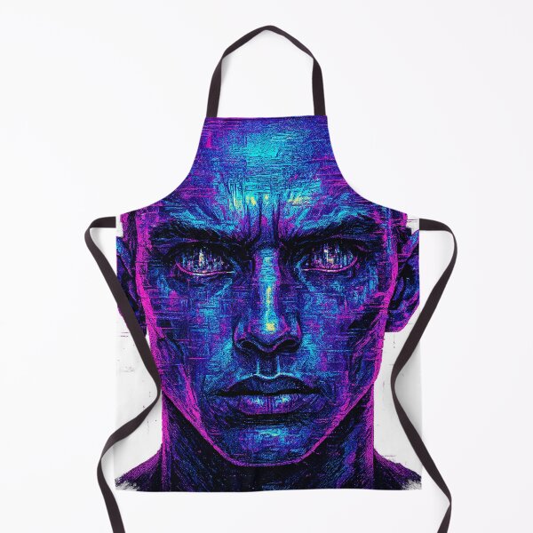 Item preview, Cyberpunk Digital Art Portrait - Neon Futuristic Face Abstract Synthwave Aesthetic designed and sold by CreativeVisionsHub.