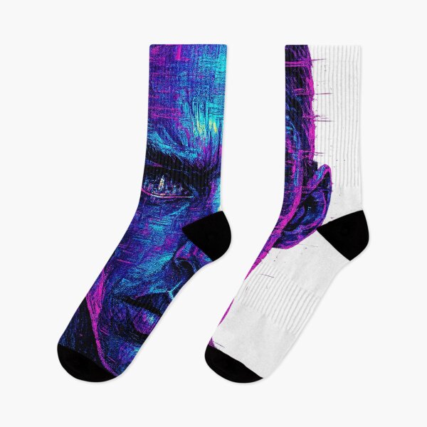 Item preview, Cyberpunk Digital Art Portrait - Neon Futuristic Face Abstract Synthwave Aesthetic designed and sold by CreativeVisionsHub.