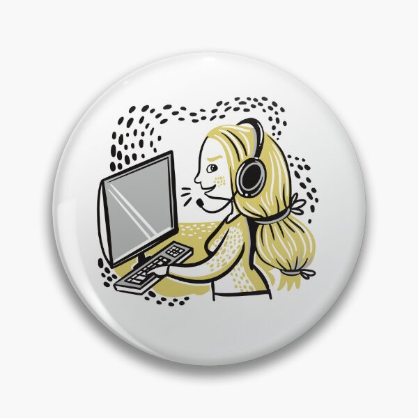 Item preview, Yellow Call Centre Woman on the phone designed and sold by jasmineberry.