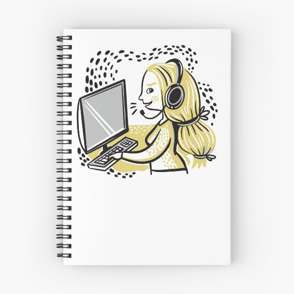 Item preview, Yellow Call Centre Woman on the phone designed and sold by jasmineberry.