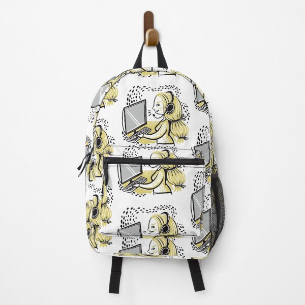 Item preview, Yellow Call Centre Woman on the phone designed and sold by jasmineberry.