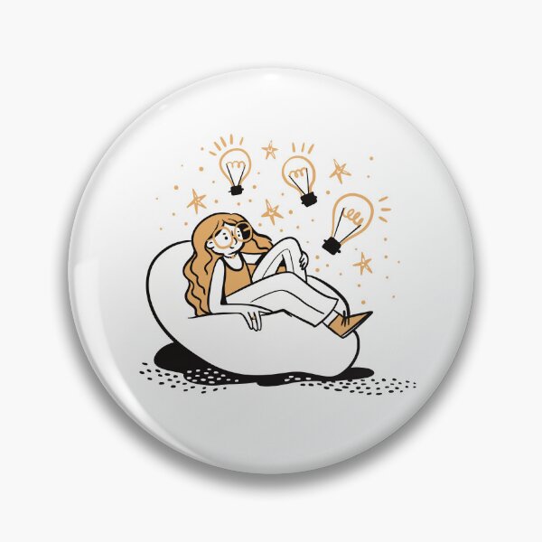 Item preview, Girl sitting on a beanbag full of ideas! designed and sold by jasmineberry.
