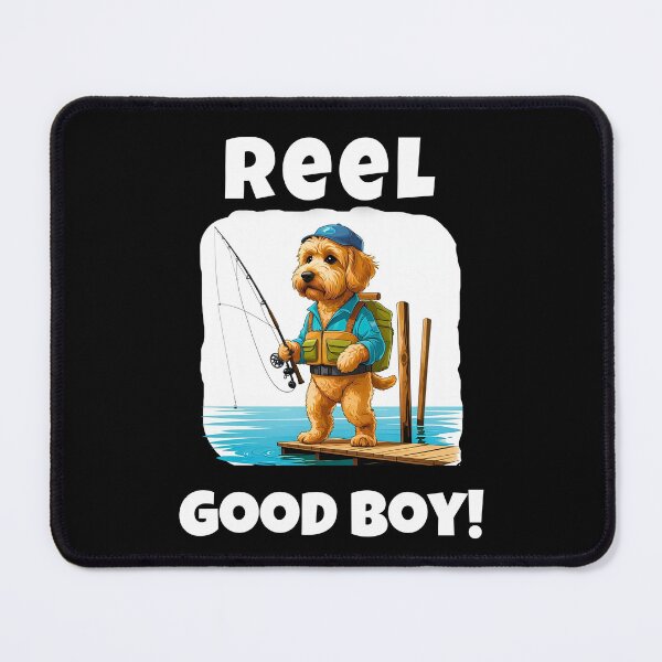 Item preview, Reel Good Boy – Cute Goldendoodle Fishing Cartoon for Dog & Outdoor Fans designed and sold by Fredster1966.