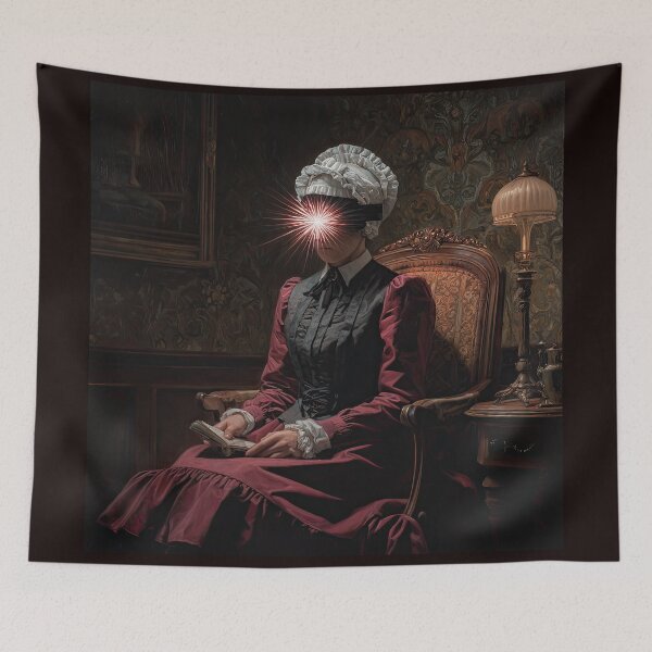 Item preview, Surrealist Victorian Woman Reading designed and sold by Shannon Hilson.