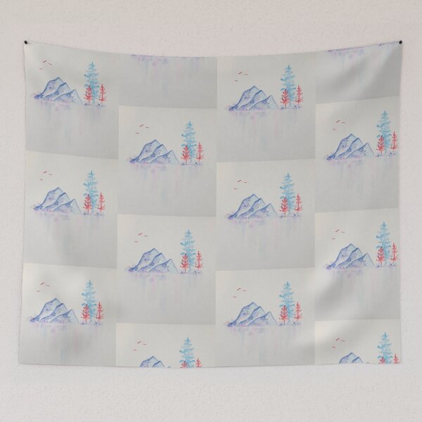 Item preview, Landscape in blue, purple, and red designed and sold by BriarThornPDX.