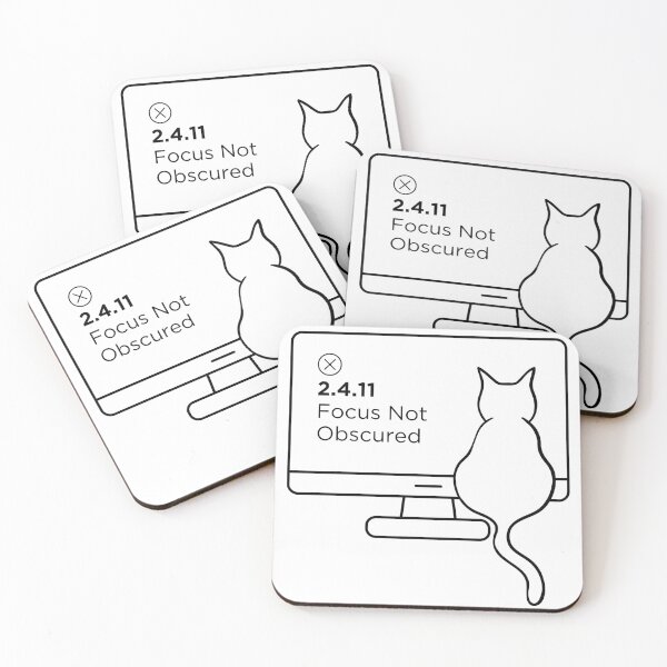 Item preview, Focus Not Obscured by cat (WCAG) designed and sold by a11yopteryx.
