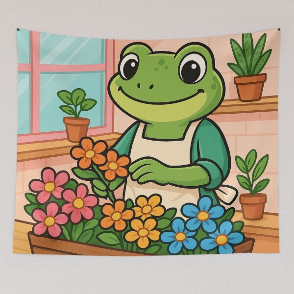 Item preview, Frog Florist – Wholesome Cottagecore Frog with Flowers designed and sold by Strange Comforts.