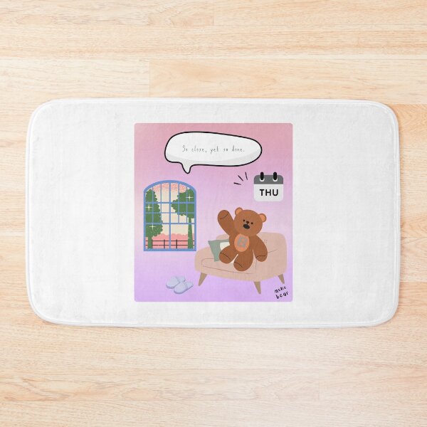 Item preview, So Close, Yet So Done | Mono Bear Weekly Mood Series ( Gradation Square Background )  designed and sold by mintmono-studio.