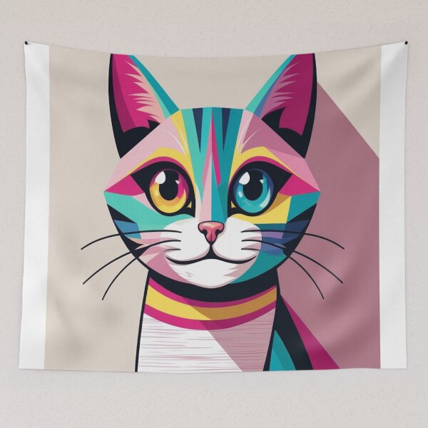 Item preview, Colorful cat designed and sold by saly55887.