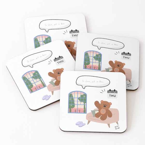 Item preview, So Close, Yet So Done | Mono Bear Weekly Mood Series ( White / Transparent ) designed and sold by mintmono-studio.