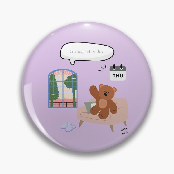Item preview, So Close, Yet So Done | Mono Bear Weekly Mood Series ( Violet Background )  designed and sold by mintmono-studio.