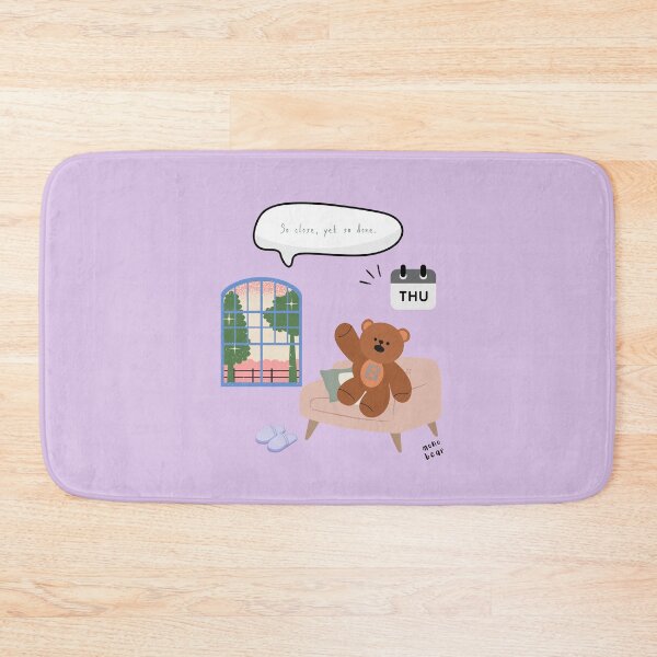 Item preview, So Close, Yet So Done | Mono Bear Weekly Mood Series ( Violet Background )  designed and sold by mintmono-studio.